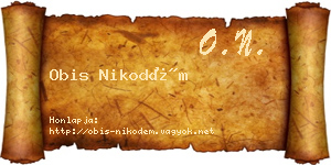 Obis Nikodém névjegykártya
